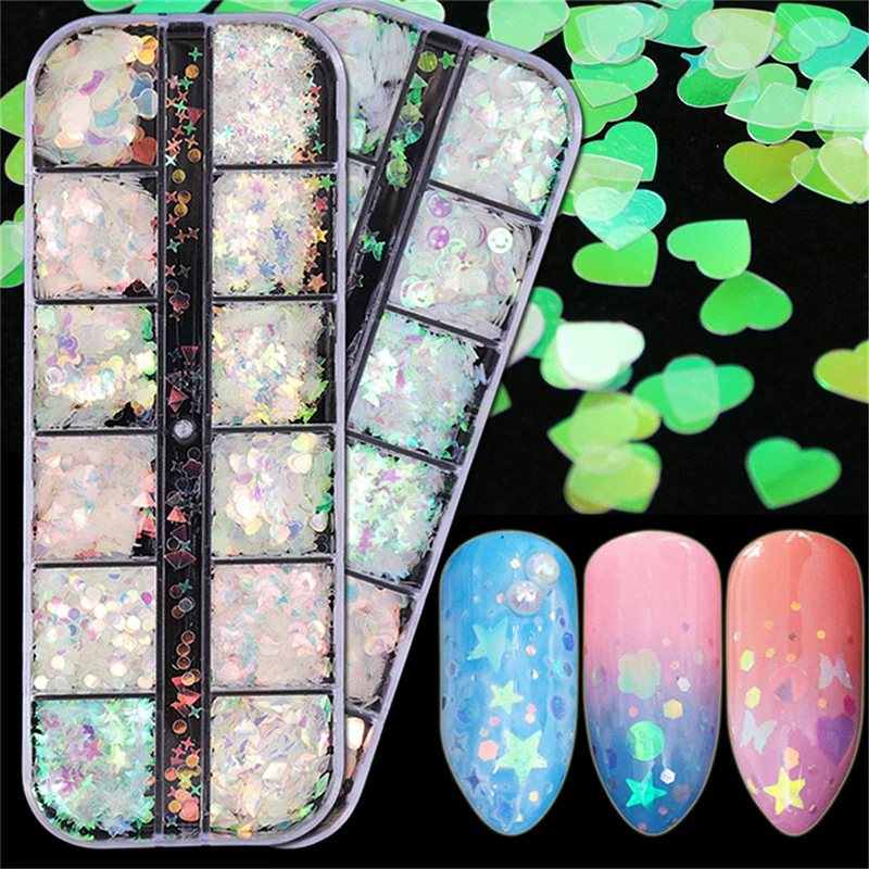 

Зеркальные Блестки для ногтей пайетки смешанных цветов голографический блеск для ногтей 3D хлопья ломтики художественные аксессуары