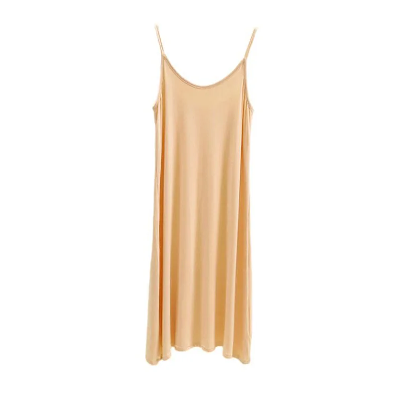 

Plus size Modal Dress Woman 2021 Summer V-neck Sleeveless Soft Loose Spaghetti Strap Dresses Casual Ladies Beach Dress