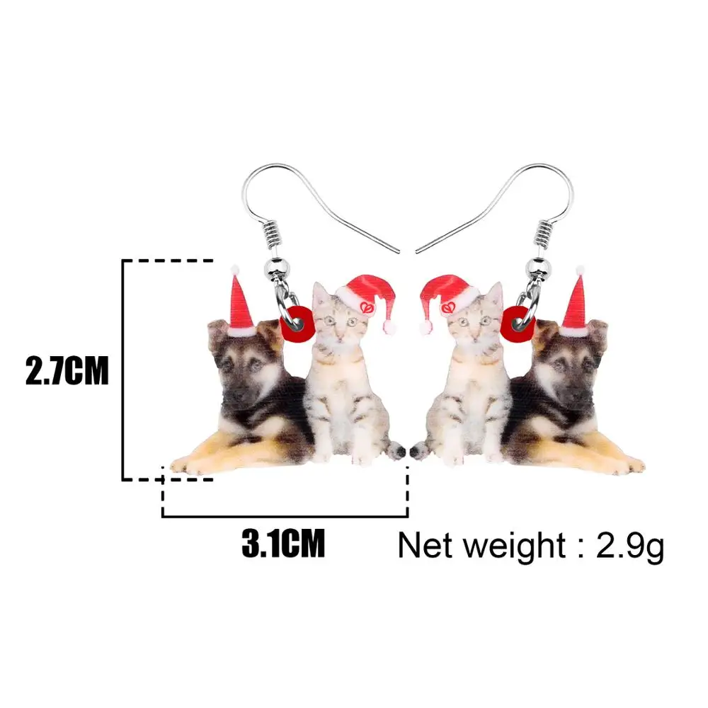 Bonsny акриловые рождественские американские серьги подвески в форме капли