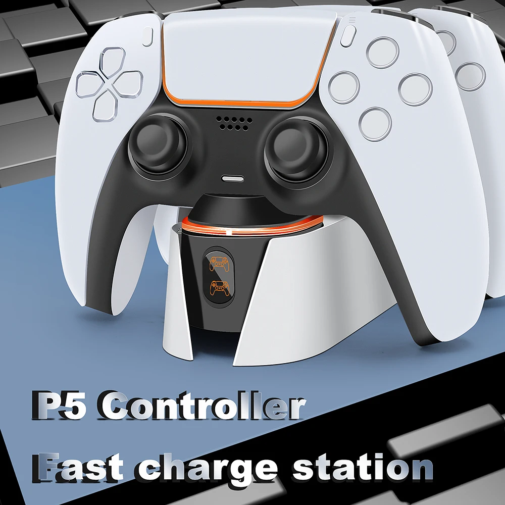

PS5 Controller Charging Dock Station 5V 2A Fast DualSense Joystick Charger With LED Breathing Light For for Playstation 5 Gampad