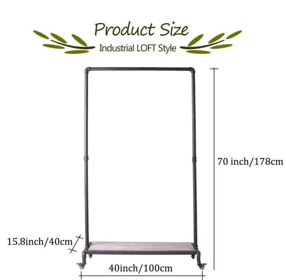 Промышленная стойка для одежды с деревянной вешалкой стеллажи магазинов
