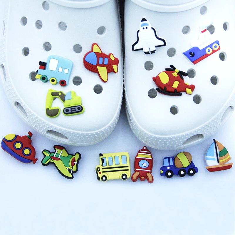 

Crocodile Clip Sandals Cartoon Car Airplane Crocodile Shoes Decoration Accessories Buckle PVC Gibbs Shoes Accessories