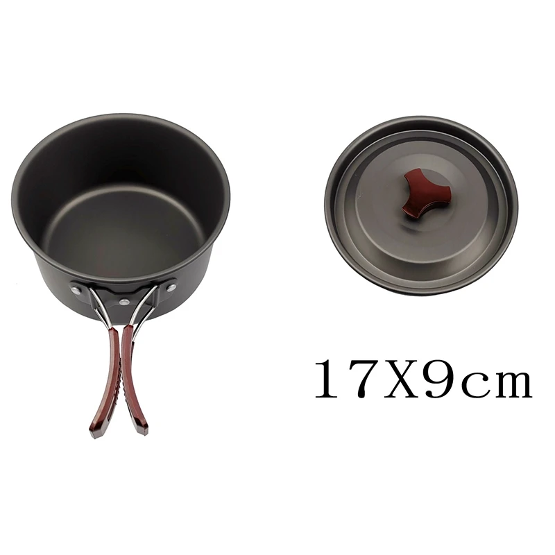 

Aluminum Alloy Outdoor Camping Pot Camping Cookware Picnic Dishes Portable Single Pan Pot Outdoor Tableware Hiking