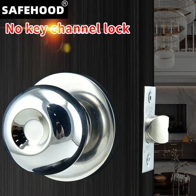 Free ShippingSpherical Door Lock Stainless Steel Double Ring Interior Room Door Lock Access lock without key Bathroom bathroom