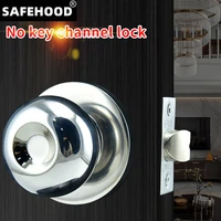 free shippingspherical door lock stainless steel double ring interior room door lock access lock without key bathroom bathroom