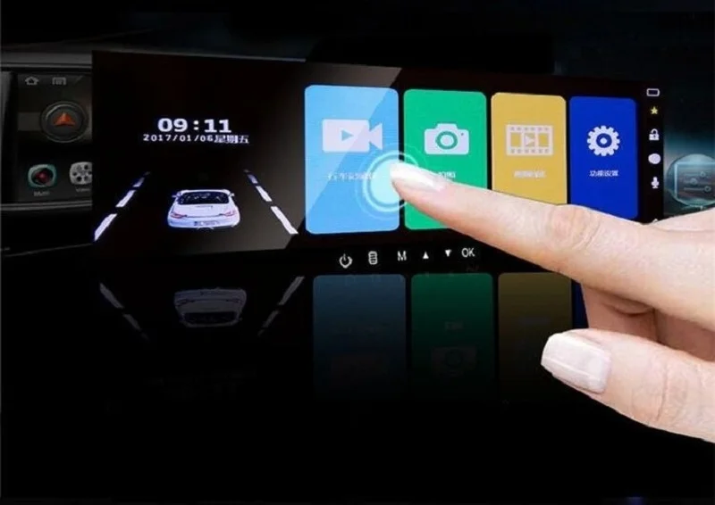 CarDVR 7,0 InchTouch рекордер зеркальная камера видео FHD1080P ночное видение двойной объектив с камерой заднего вида Авто регистратор DashCam
