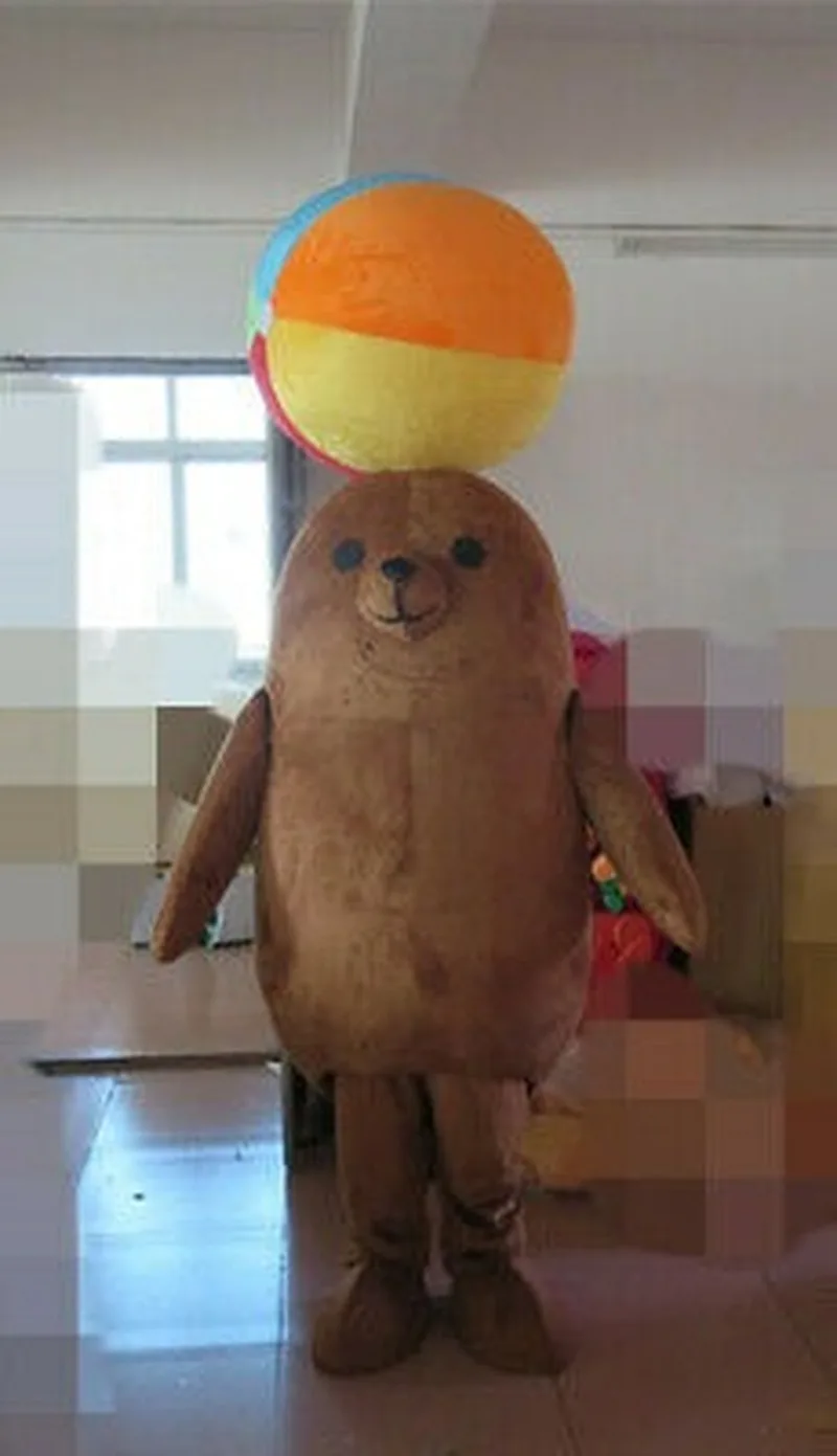 Костюм-талисман коричневый морской лев костюмы для косплея вечернее платье