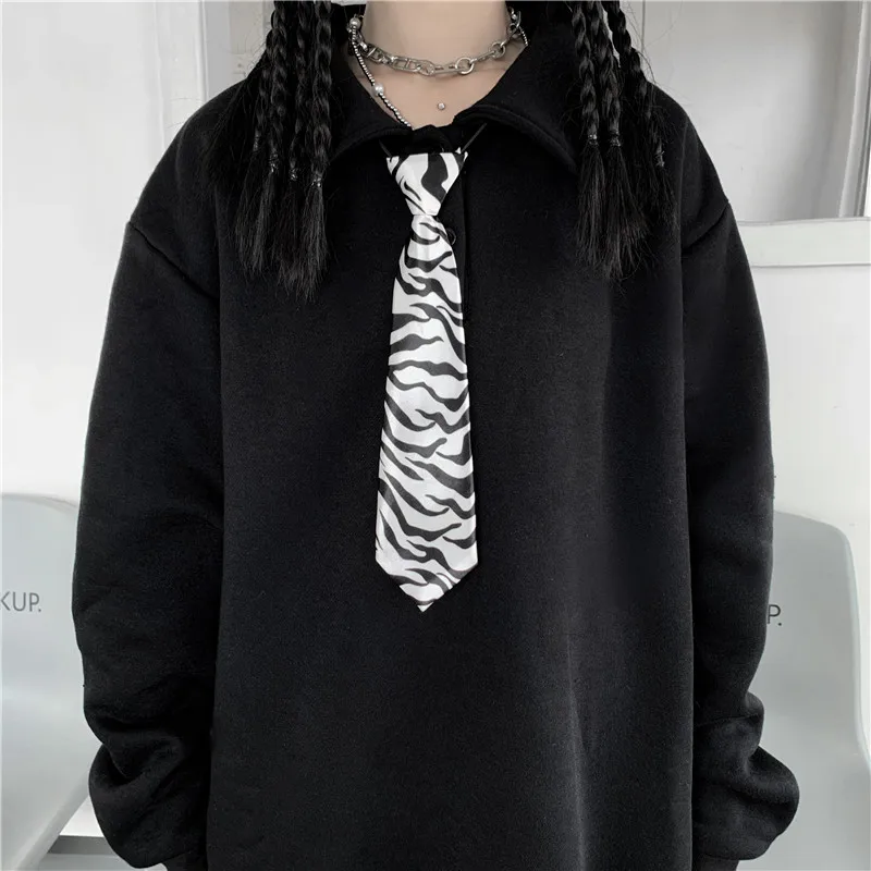 

HARAJPOO Woman Sweatshirt New Spring Korean INS Harajuku Dark Personality Hanging Neck Small Tie Pullover Loose Female Hoodies