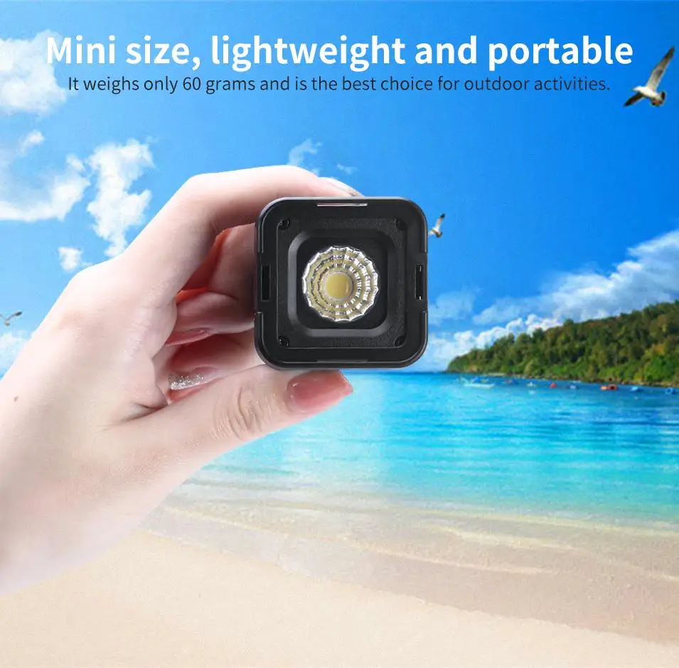 

Ulanzi L1 Pro Multifunction Mini LED Video Light 10M Waterproof 1000 mah with 20 Colored Filters For Gopro/DJI Action Cameras