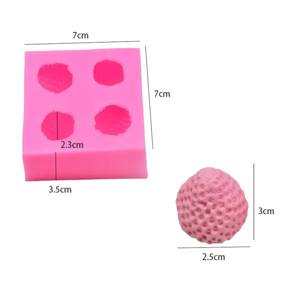 

Four Cavities Strawberry Baking Mold Food Grade Non-stick 4 Cavities Bakeware Chocolate Mold Heat Resistant Silicone Bake Tools