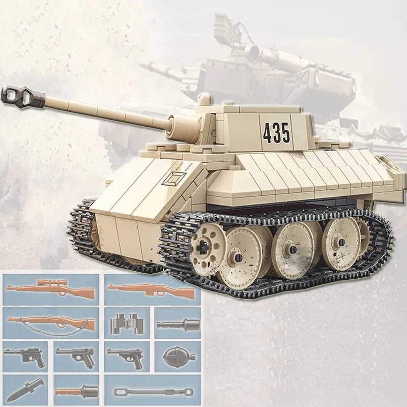 446 штук военный немецкий король модель танка Тигр строительные блоки армии WW2