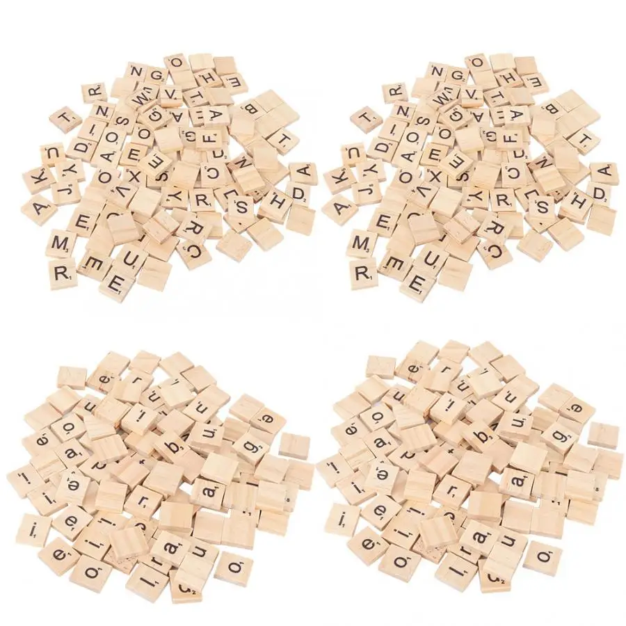 Набор из 2 предметов с буквами деревянные плитки головоломки блоки поделки