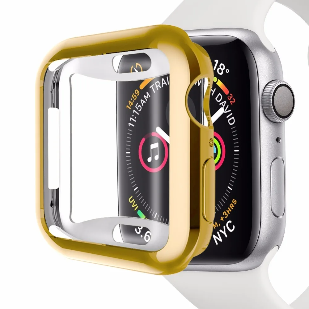 360 Защитный Тонкий чехол для часов, полный Чехол для Apple Watch 4, мягкий прозрачный ТПУ защитный чехол для iWatch 4 44 мм 40 мм