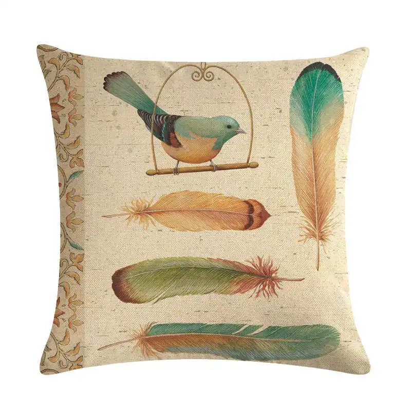 Дизайнерский льняной Хлопковый чехол для подушки с перьями домашний декор
