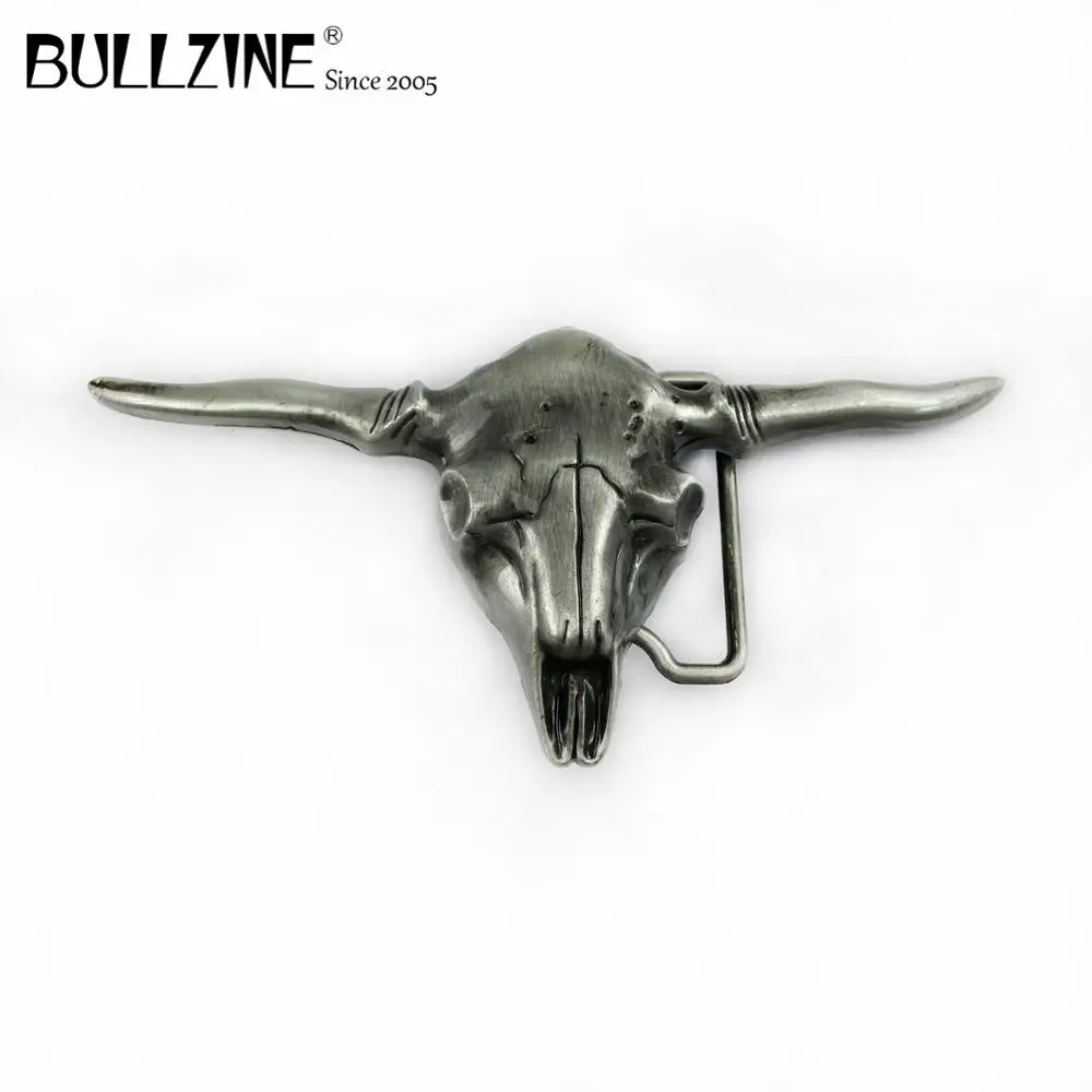 В Bullzine в западном стиле виде Головы Быка пряжки ремня с оловянной отделкой FP 03096