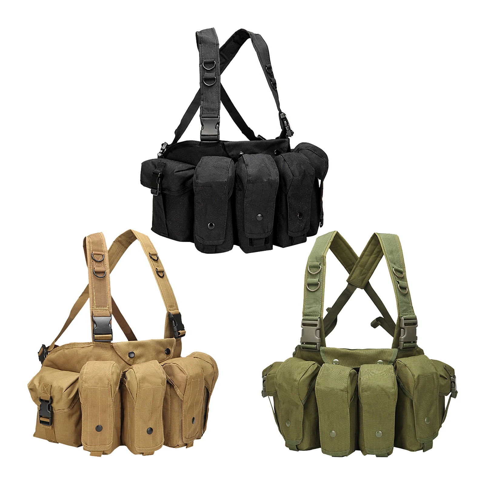 

Chest Rig Harness Tactical Vest Military Pack Magazine Pouch Holster Molle System Waist Men Nylon