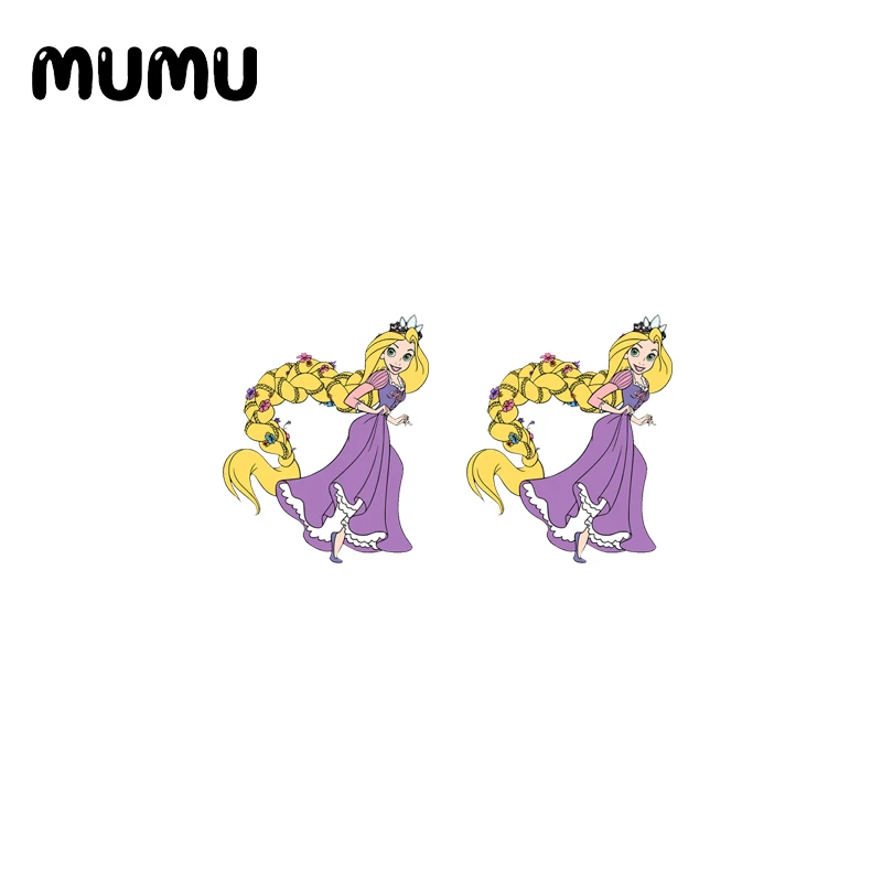 2021 New Princess Rapunzel Stud Earring Cartoon Epoxy Jewelry Resin Acrylic Earrings Handmade Gifts Girl | Украшения и аксессуары