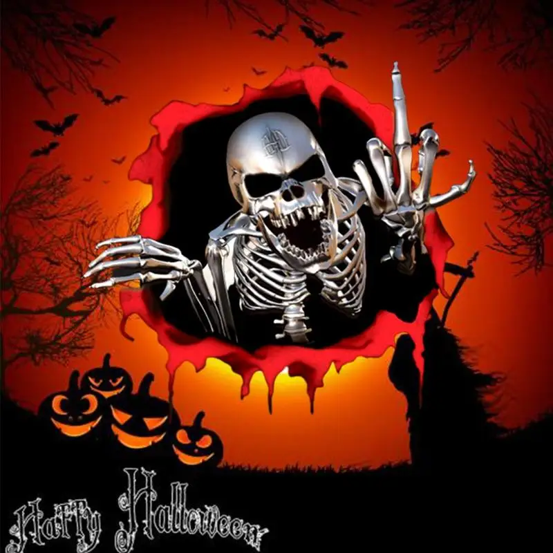 

1pc Car Stickers Skull Car Motorcycle Side Trunk Emblem Diy Reflective Vinyl Sticker Sticker Decal Badge Car Styling Decal R3S9