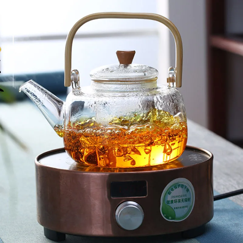 Стеклянный чайник термостойкий из боросиликатного стекла для закипания