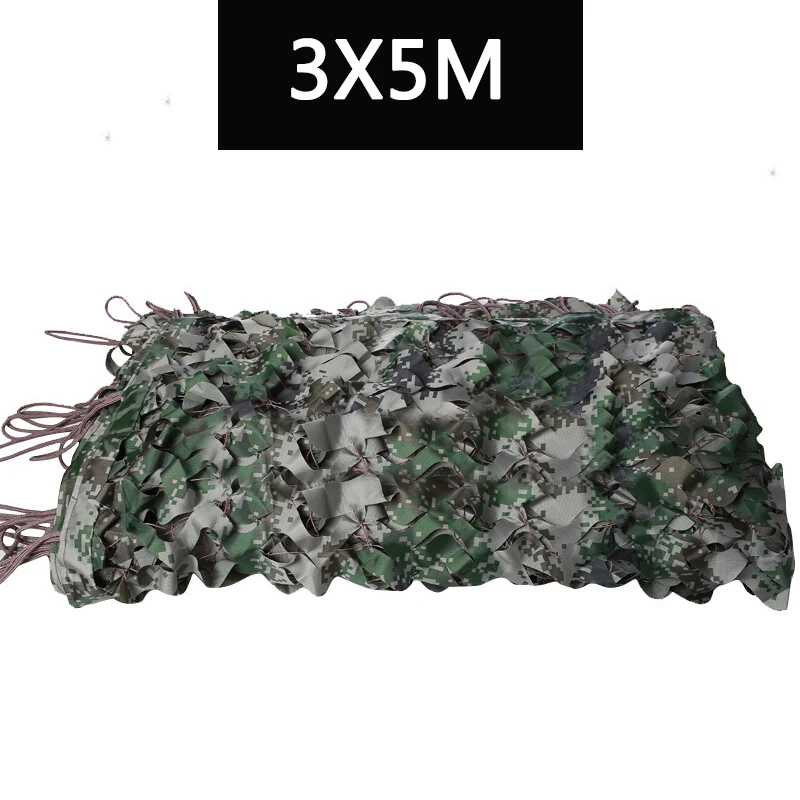 3X5M Военная камуфляжная сетка лесная армейская камуфляжная сетка для кемпинга Солнцезащитная палатка тенты солнечные укрытия охотничьи принадлежности для стрельбы - Цвет: 3X5M