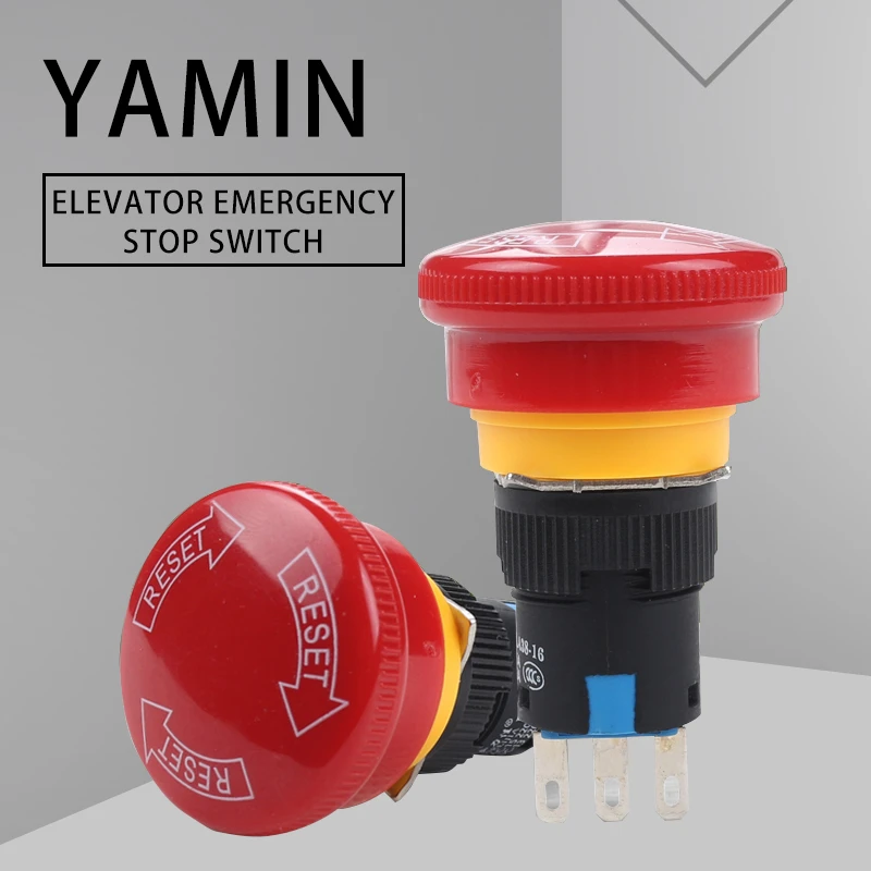 2 шт./лот грибовая головка 22 мм Аварийная остановка лифта 3 контактный фиксатор