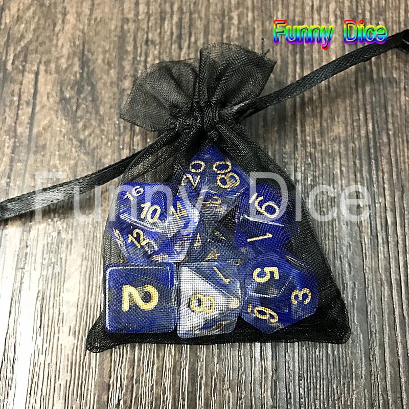 Многогранная Туманность 7 шт./компл. для D &amp d игры и сумки rpg игральные кости