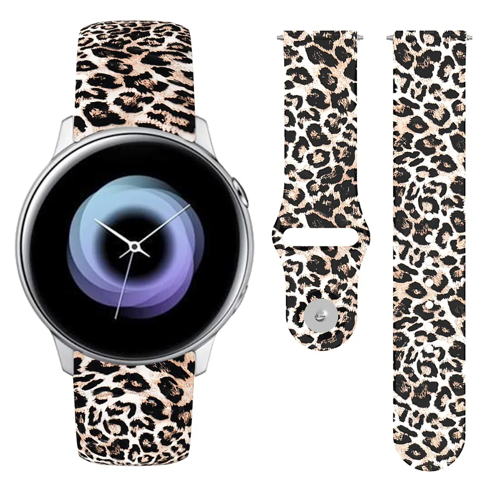 20 мм спортивный браслет с принтом для samsung Galaxy Watch Active 2 Силиконовый ремешок для Galaxy Watch 42 мм спортивный ремешок