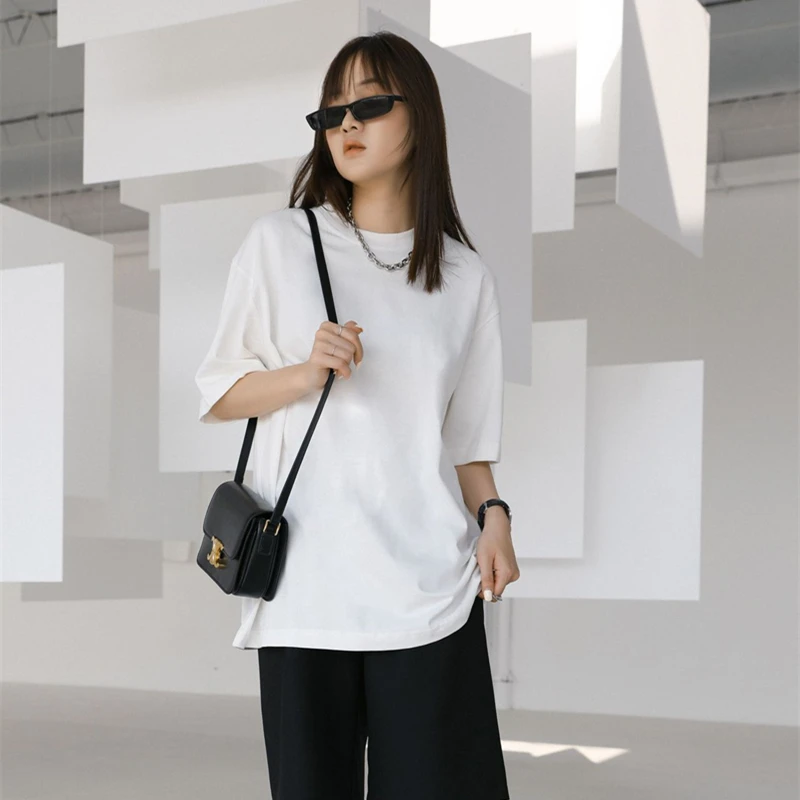 

Women's Short-Sleeved T-Shirt Round Neck Loose Back Printed Cotton Top 2021 Spring/Summer Women's Clothing