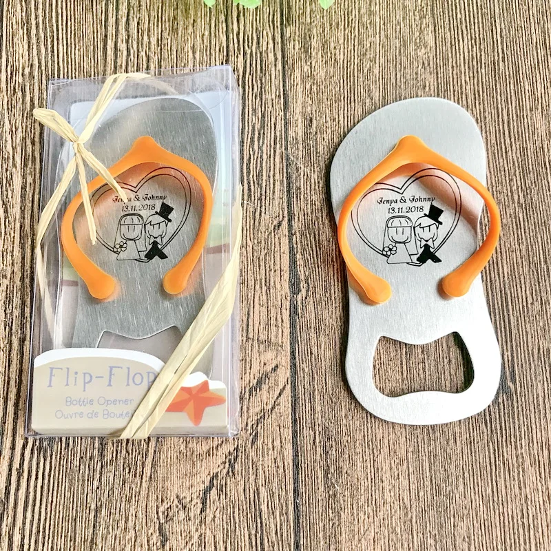 (40 шт./лот) Бесплатная доставка + персонализированные шлепанцы открывалка для