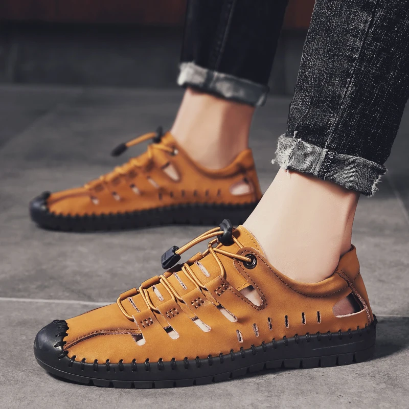 

Sandale Homme Ete Men's Leather Sandles Sandalen Herren Sandalia Rasteira Sandalias For Man Sandals Men Summer