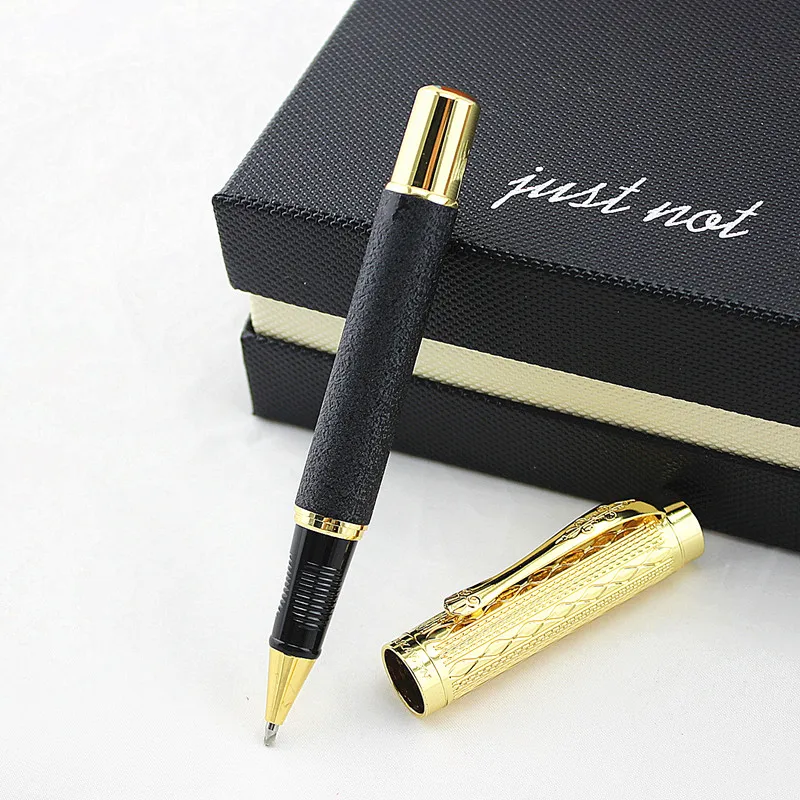 Роскошная металлическая шариковая ручка с черно-золотым зажимом 8026 подарочным