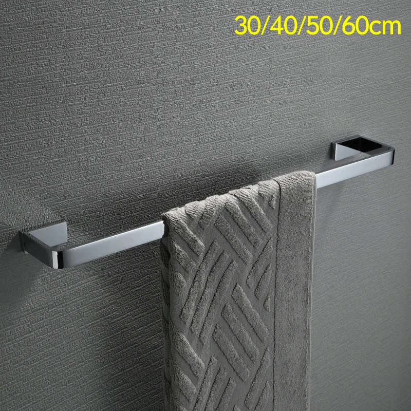 Простая полностью медная однотонная хромированная вешалка для полотенец в