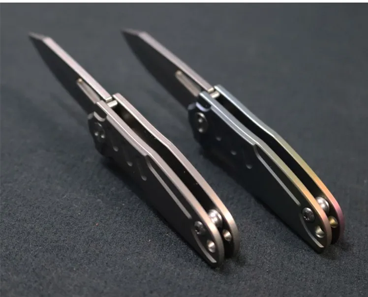 Титановый мини острый нож Портативный складной Фруктовый брелок подшипник