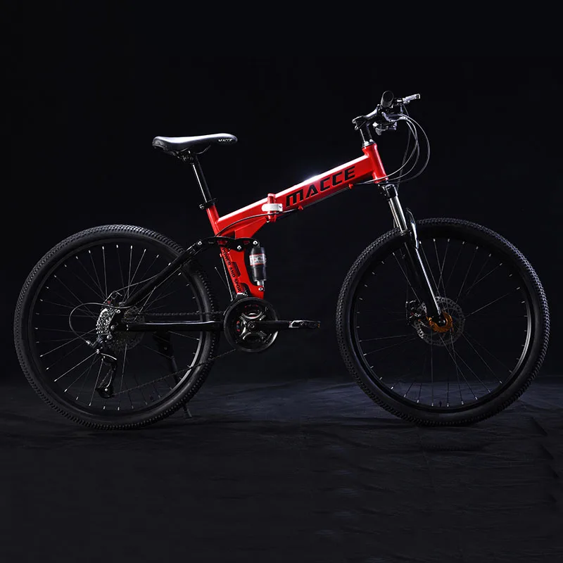 24 дюймовый складной горный велосипед 21 скоростной двойной амортизационный