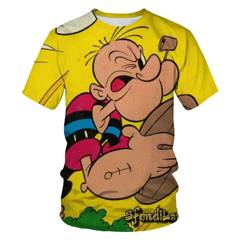 Футболка popeye series Мужская с 3D принтом Классическая тенниска повседневная майка в