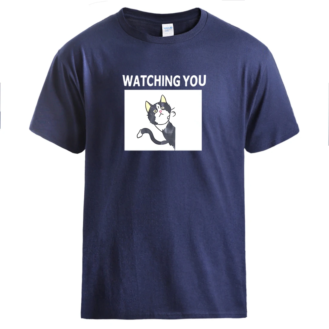 Футболки для мужчин с рисунком кота лето 2019 хлопковые спортивные костюмы пуловер