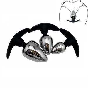 Нижнее белье для улицы маленькие большие металлические Силиконовые анальные бусины Анальная пробка фаллоимитатор вагинальный унисекс SM вставка секс-игрушки для мужчин женщины