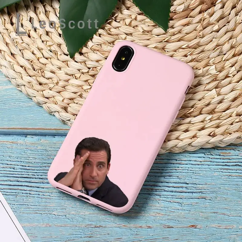 

Michael Scott The Office clear Phone Case Candy Color for iPhone 11 12 mini pro XS MAX 8 7 6 6S Plus X 5S SE 2020 XR