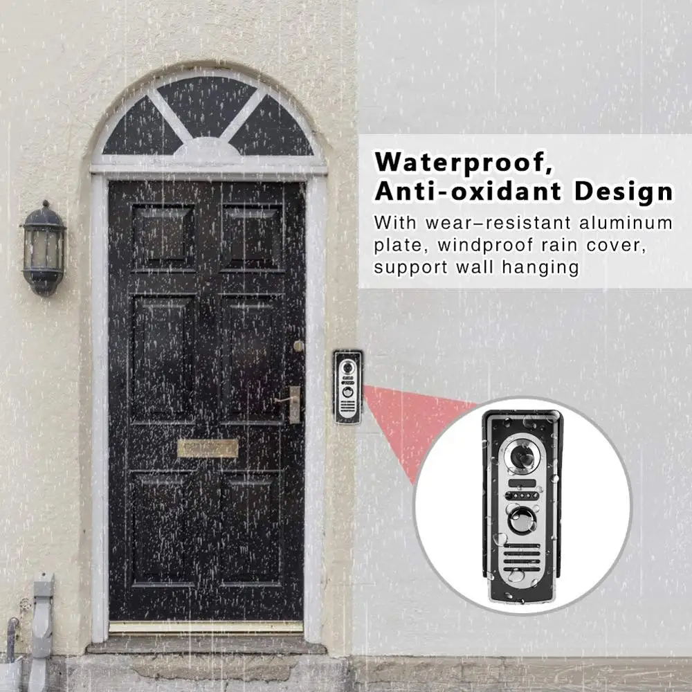 visual intercom doorbell 7 tft lcd wired video door phone system indoor monitor 700tvl outdoor ir camera support unlock free global shipping