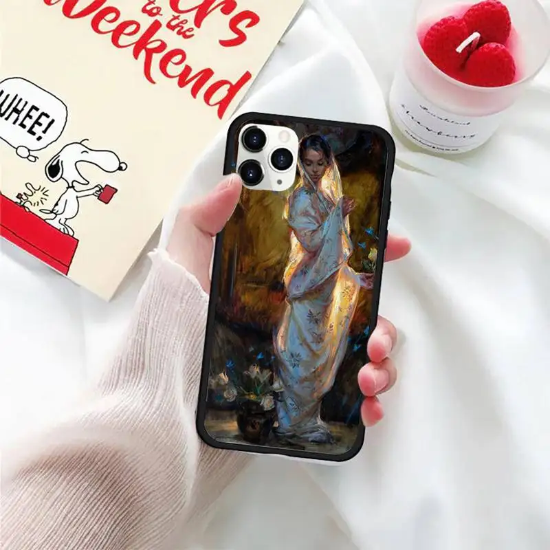 

Renaissance art Painting Phone Case For iphone 5S 6S 7 8 11 12 XR XS SE Plus Pro ProMax Cover Fundas Coque