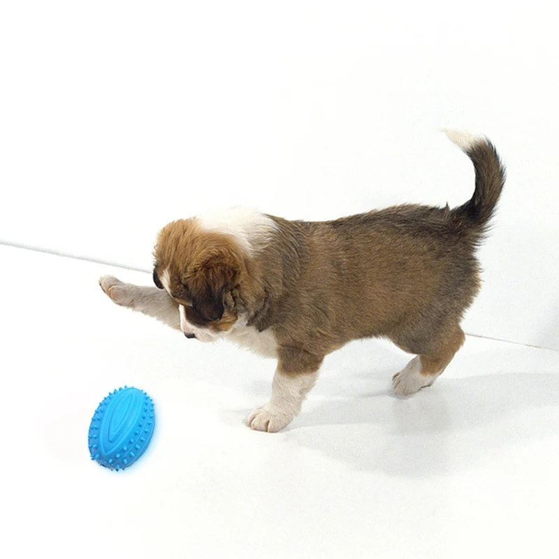 Training Rubber Rugby Puppy Chew Toys Dog Supplies Wholesale For Pet Cat Squeak Ball | Дом и сад
