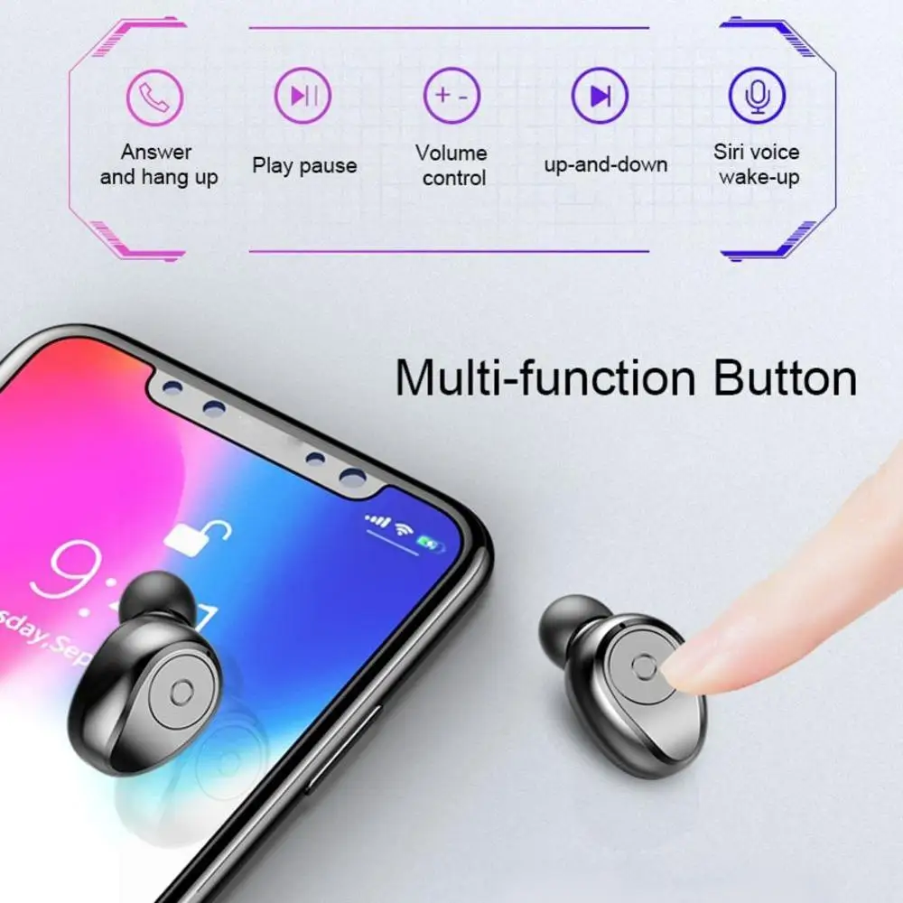 F9 5 tws спортивные наушники беспроводные Bluetooth светодиодный дисплей мини для