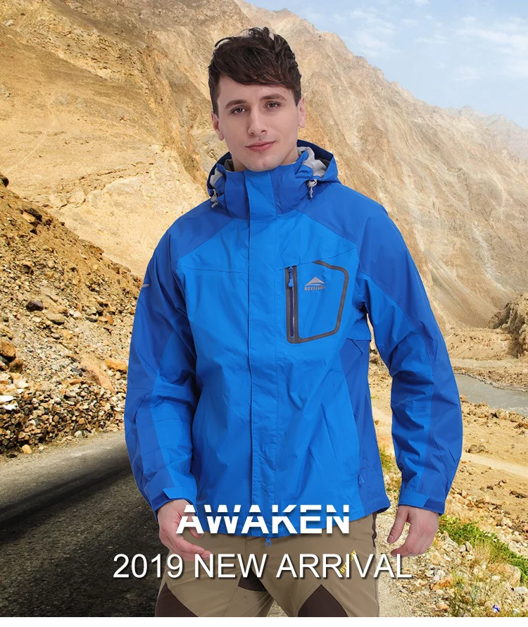 ROYALWAY New arrival Mens Hiking Windbreaker Camping Trekking Climbing Fishing Male Jackets Waterproof Coats RFOM1046E