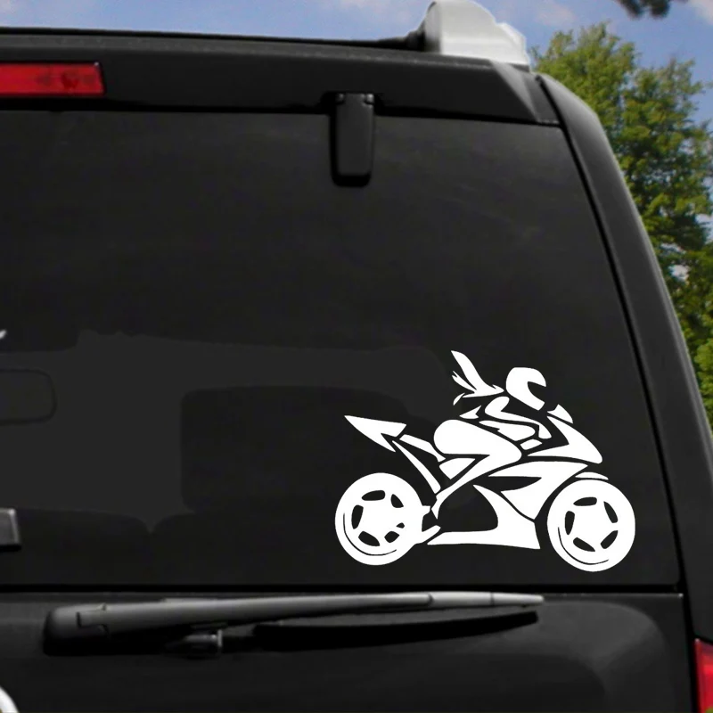 

Personality Gilr Motorcycle Rider Car Sticker Car Window Accessories Cover Scratches Reflective PVC 16cm X 12cm