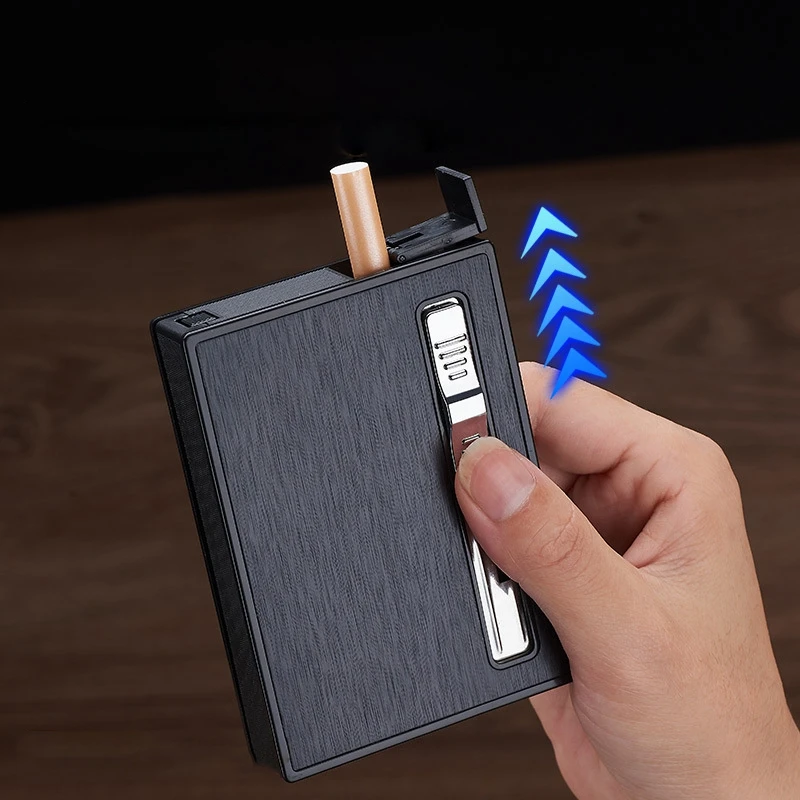 Gas Lighters Metal Aluminum Alloy 10Pcs Cigarette case / Box Butane Torch Turbo Smoke Lighter Gadgets For Men | Дом и сад