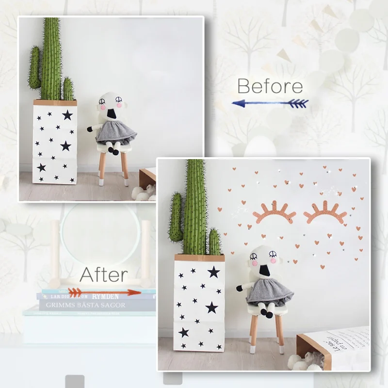 Новые Ins настенные наклейки Мультяшные Цветочные на стену со стразами детская