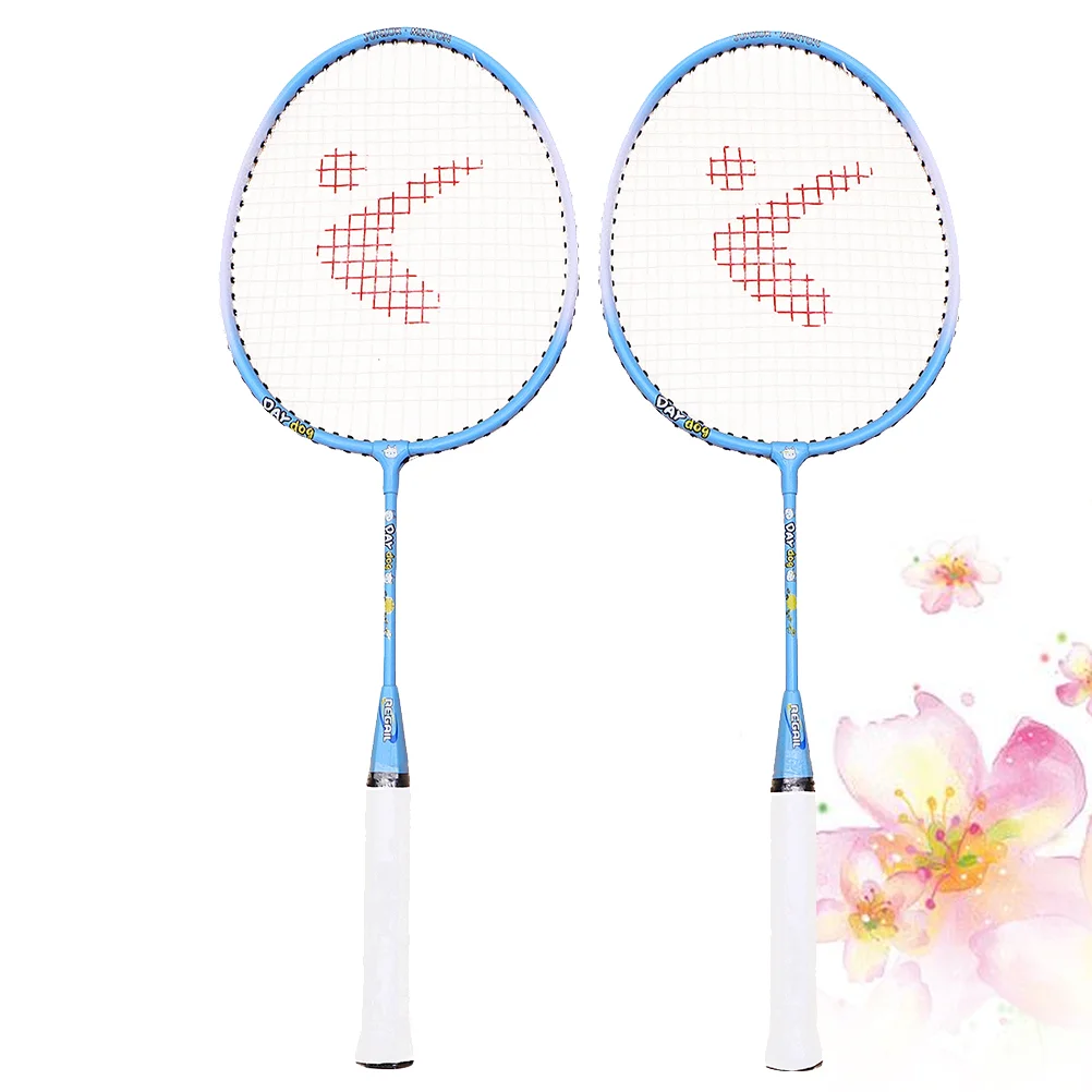 

1 Pair Kids Badminton Racket Aluminium Alloy Outdoor Sports Racket Set Training Pats Paternity Children Cartoon Badminton