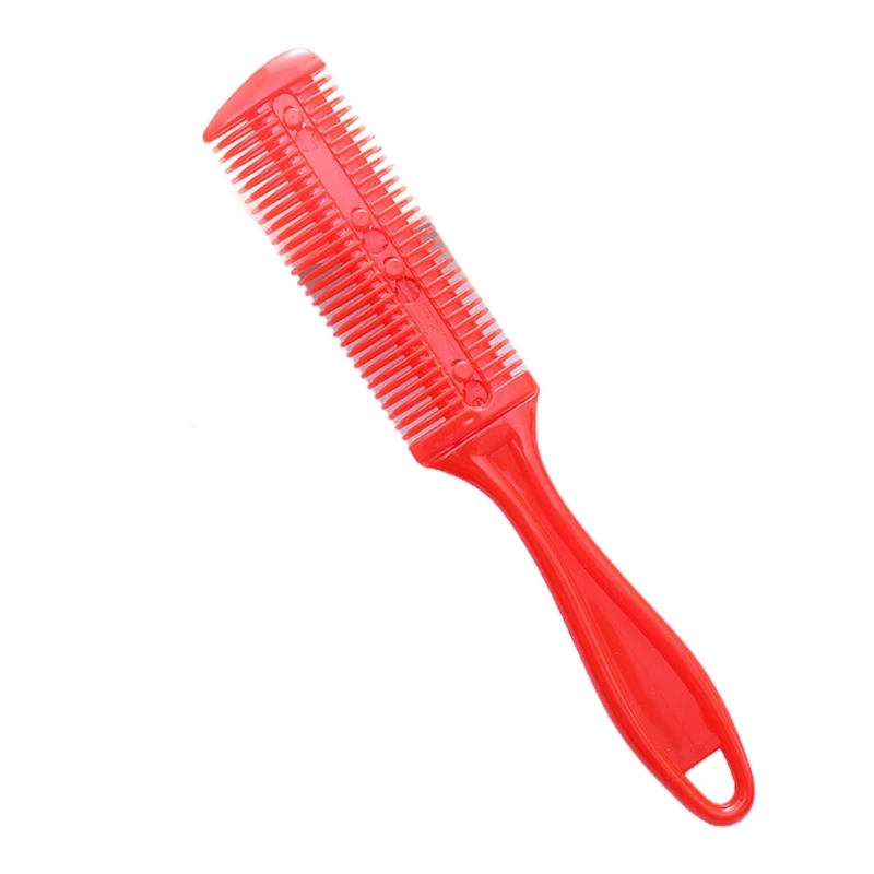 

Y1UF Plastic Razor Comb and Hair Cutter Comb Thinning Broken Hair Double-sided Hair Cutting Comb Inner Include Double Blades