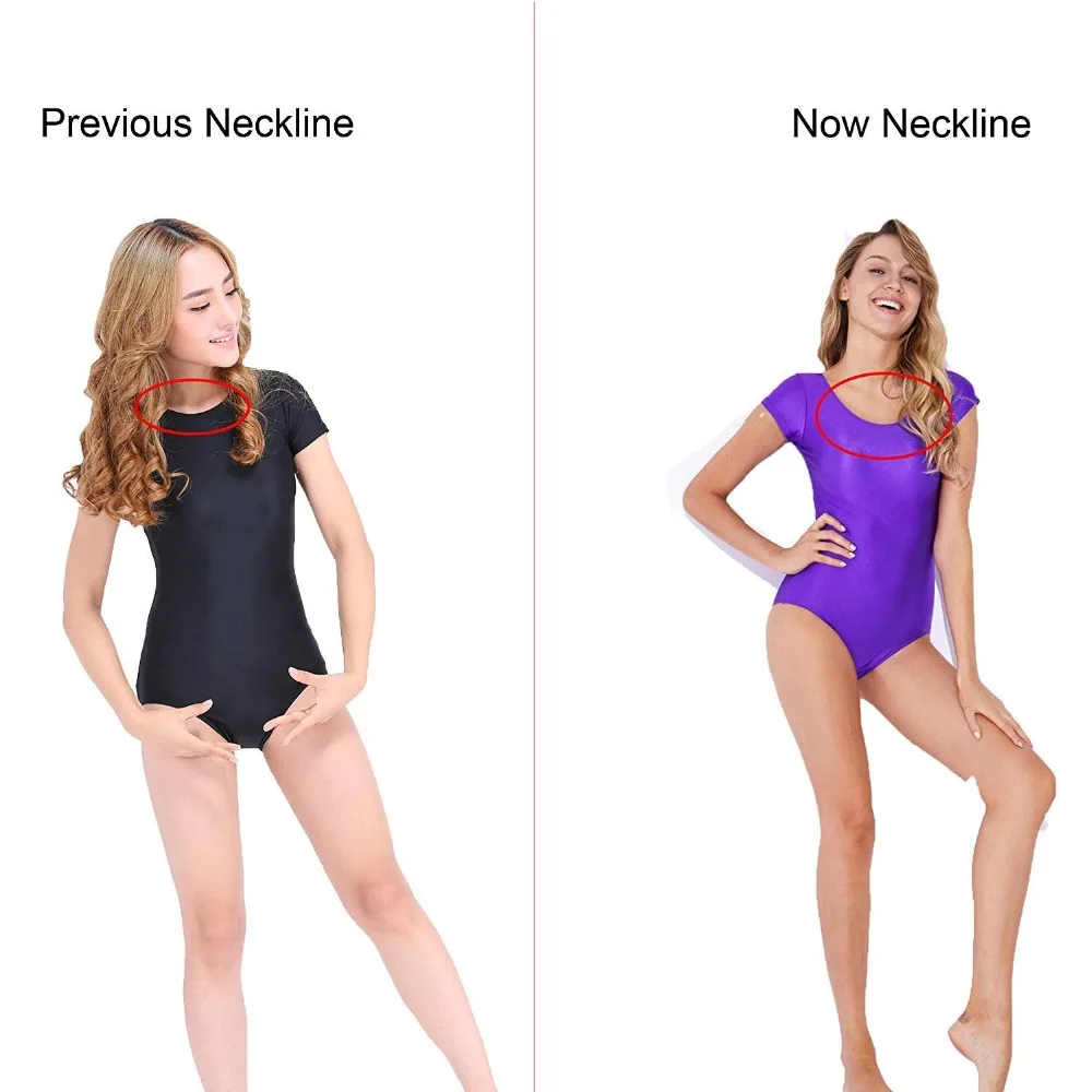 

ICOSTUMES Women Spandex ICOSTUMES Lycra Leotard Ballet Dancewear Gymnastics Short Sleeve Leotards Scoop Neck Short Bodysuits