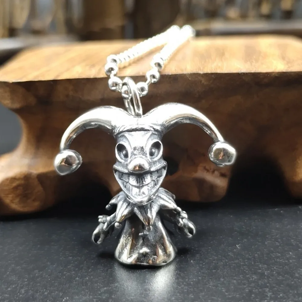 BOCAI новая настоящая S925 стерлингового серебра темно Клоун Кулон Модные мужские и